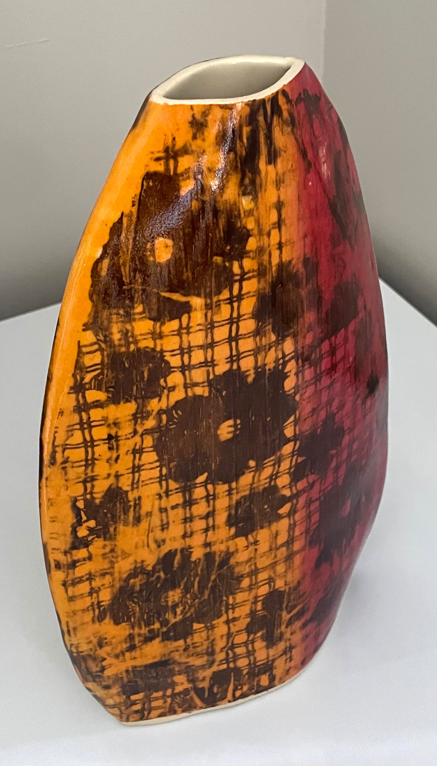 Two Tone Vintage Floral Vase Warm