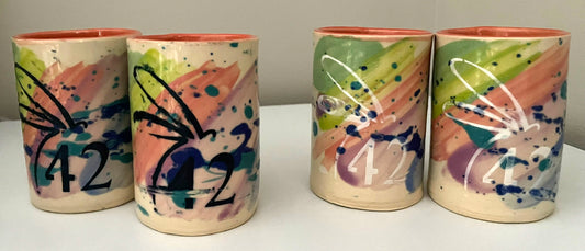 42 Dragonflies Rainbow Drinking Cups - Sold Individually