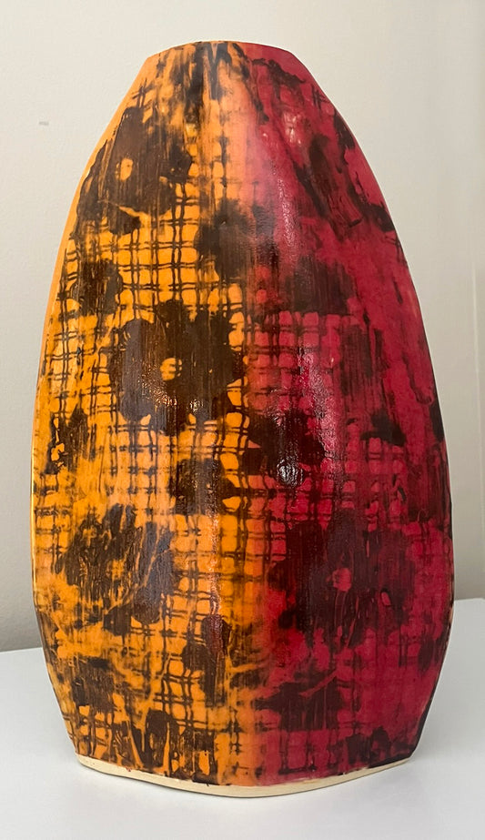 Two Tone Vintage Floral Vase Warm