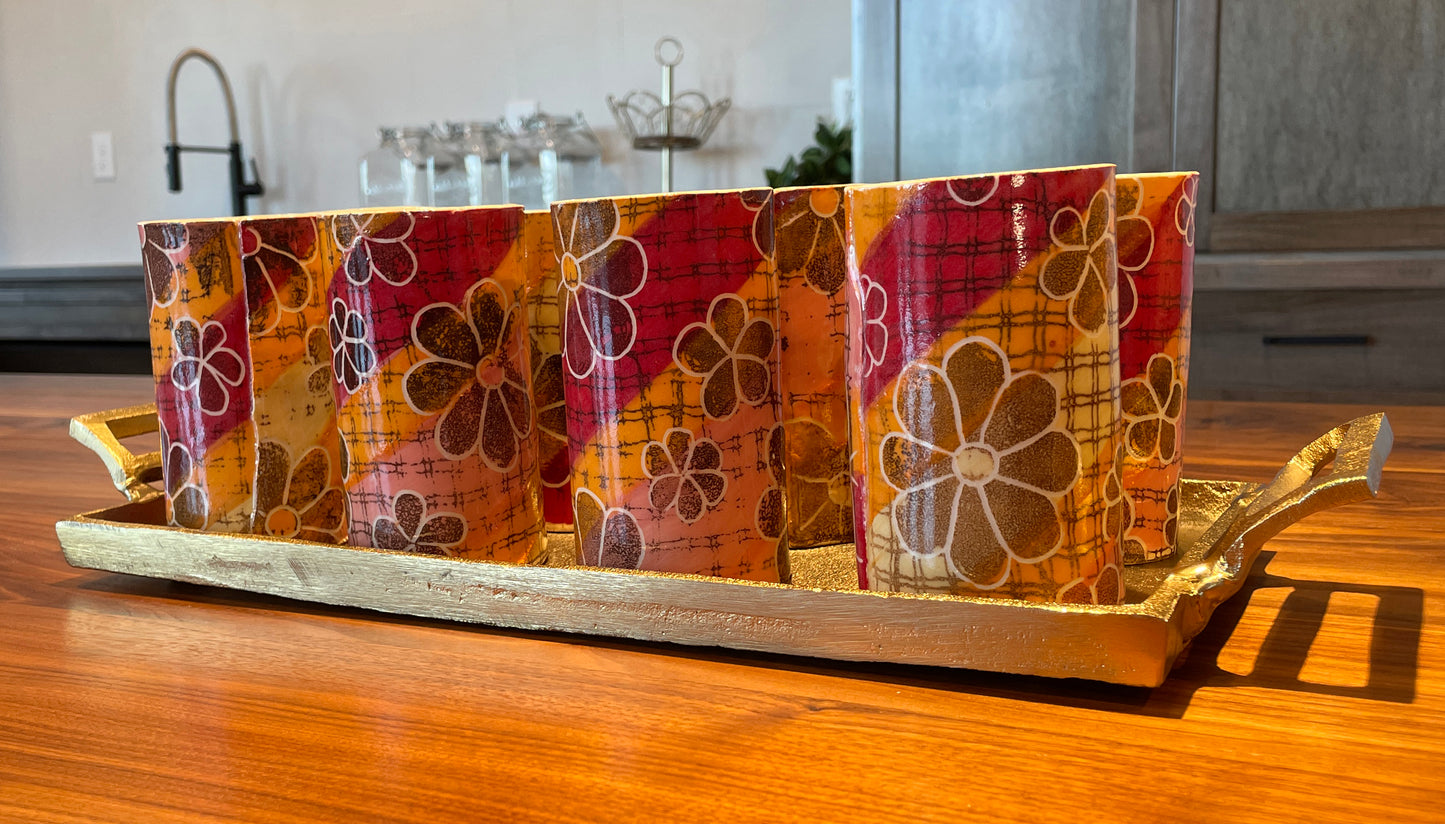 Floral Lace Drinking Cups - solid separately